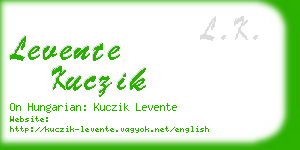 levente kuczik business card